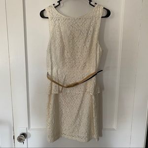 Forever 21 Cream Peplum Dress